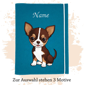 Dokumentenhülle für die Hunderasse Chihuahua Kurzhaar tricolor braun